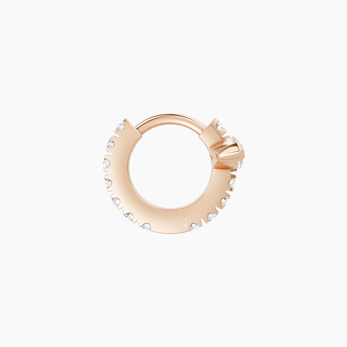 Rhea | 18k Rose Gold 5 mm Diamond Hoop Piercing
