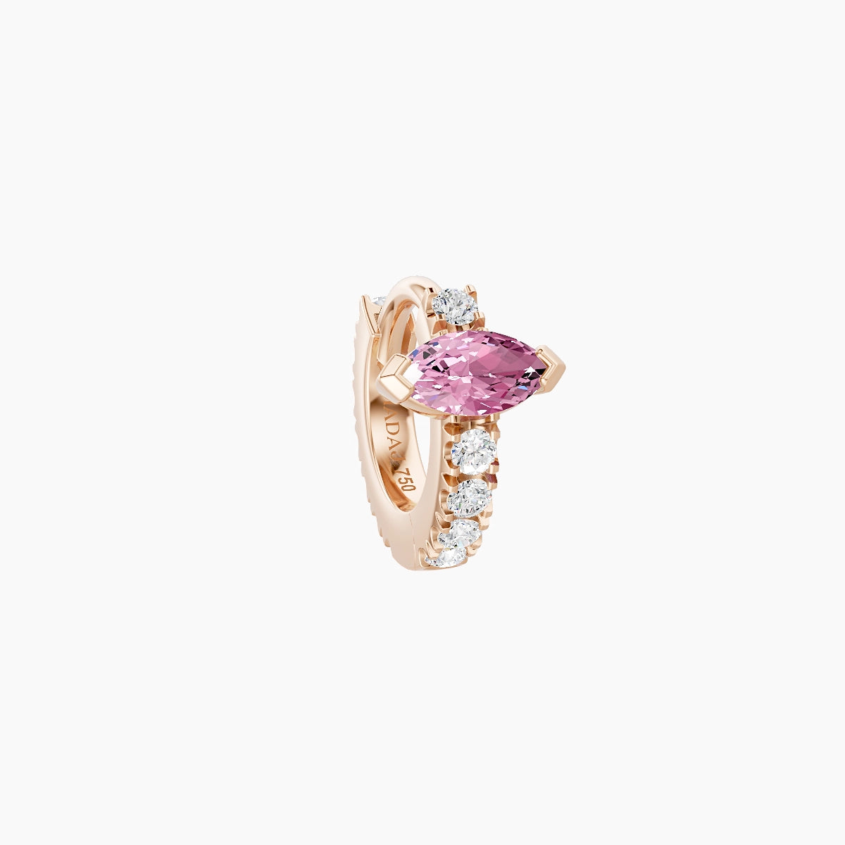 Rhea | 18k Rose Gold 5 mm Pink Sapphire & Diamond Hoop Piercing