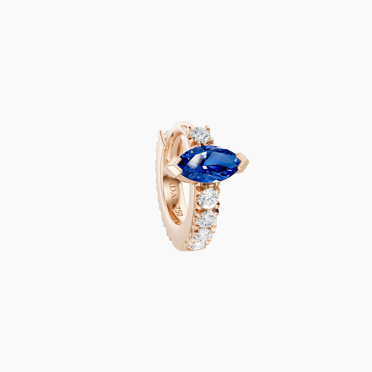 Rhea | 18k Rose Gold 5 mm Sapphire & Diamond Hoop Piercing