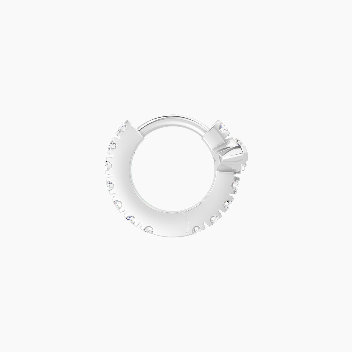 Rhea | 18k White Gold 5 mm Diamond Hoop Piercing