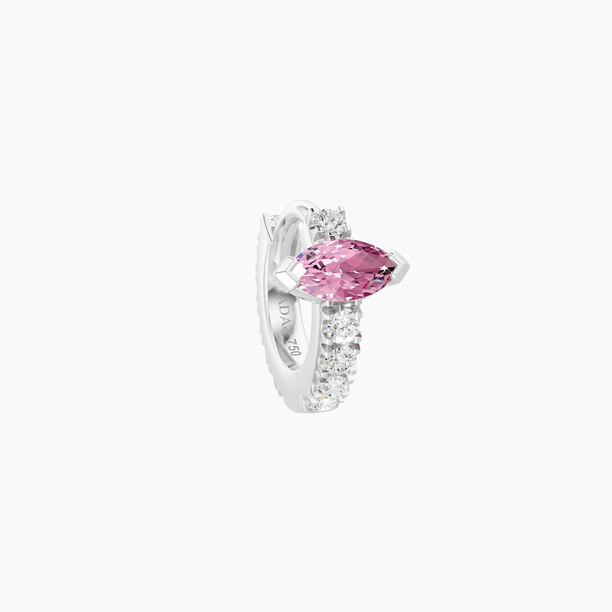 Rhea | 18k White Gold 5 mm Pink Sapphire & Diamond Hoop Piercing