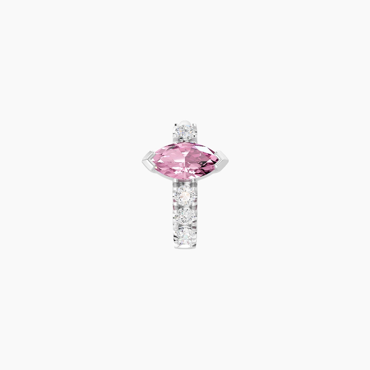 Rhea | 18k White Gold 5 mm Pink Sapphire & Diamond Hoop Piercing