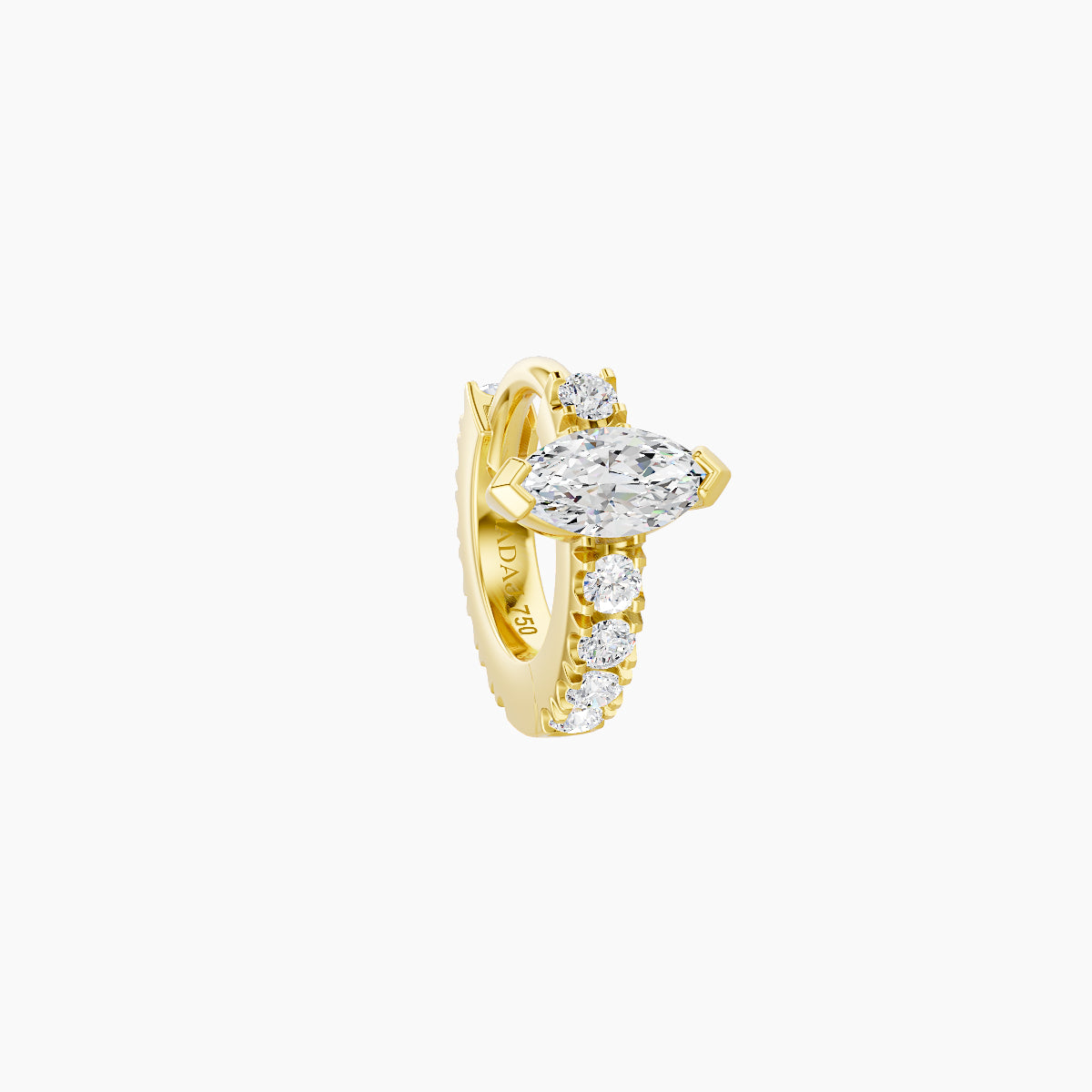 Rhea | 18k Yellow Gold 5 mm Diamond Hoop Piercing