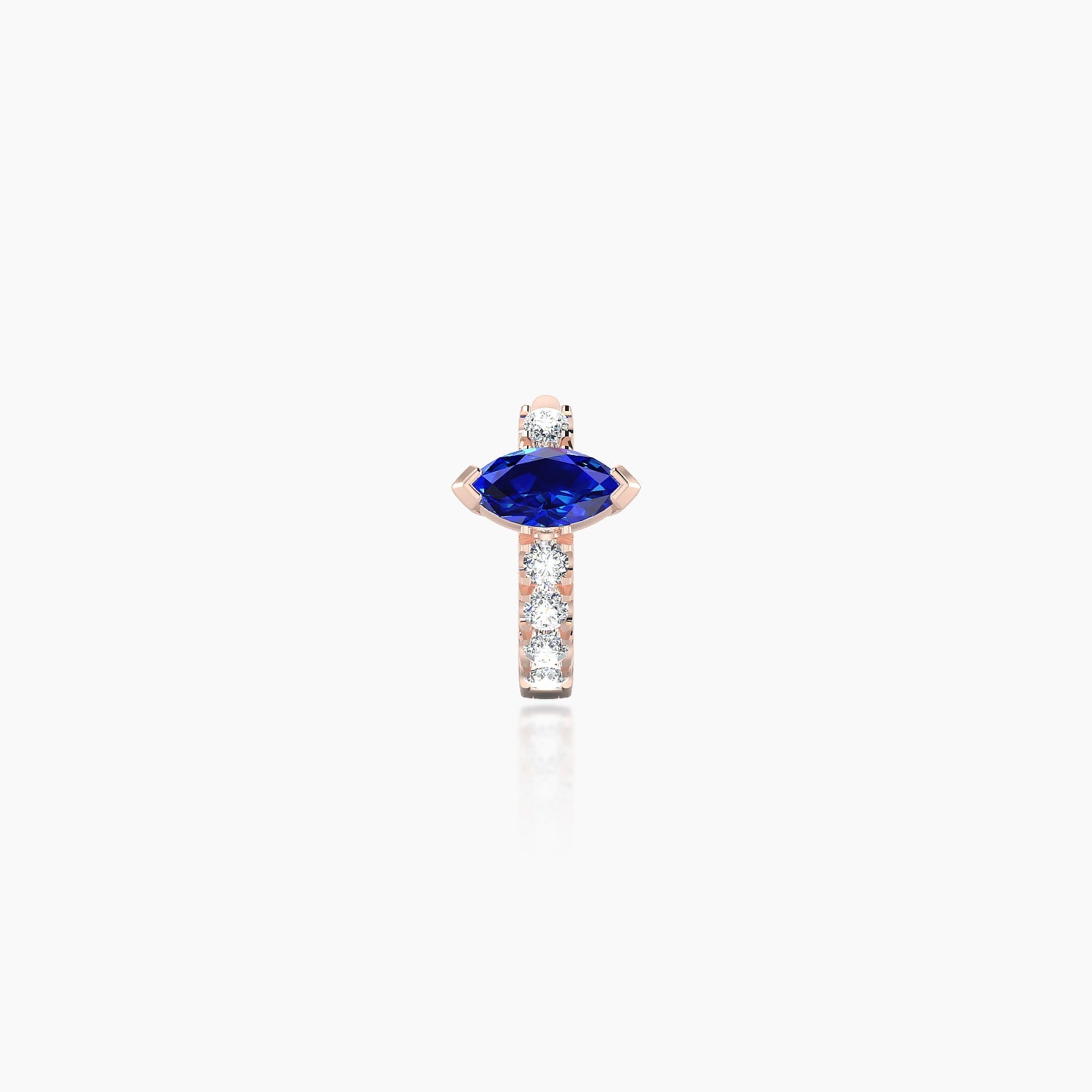 Rhea | 18k Rose Gold 5 mm Sapphire & Diamond Hoop Piercing