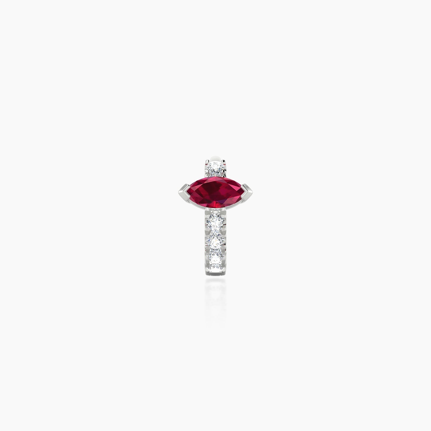 Rhea | 18k White Gold 5 mm Ruby & Diamond Hoop Piercing