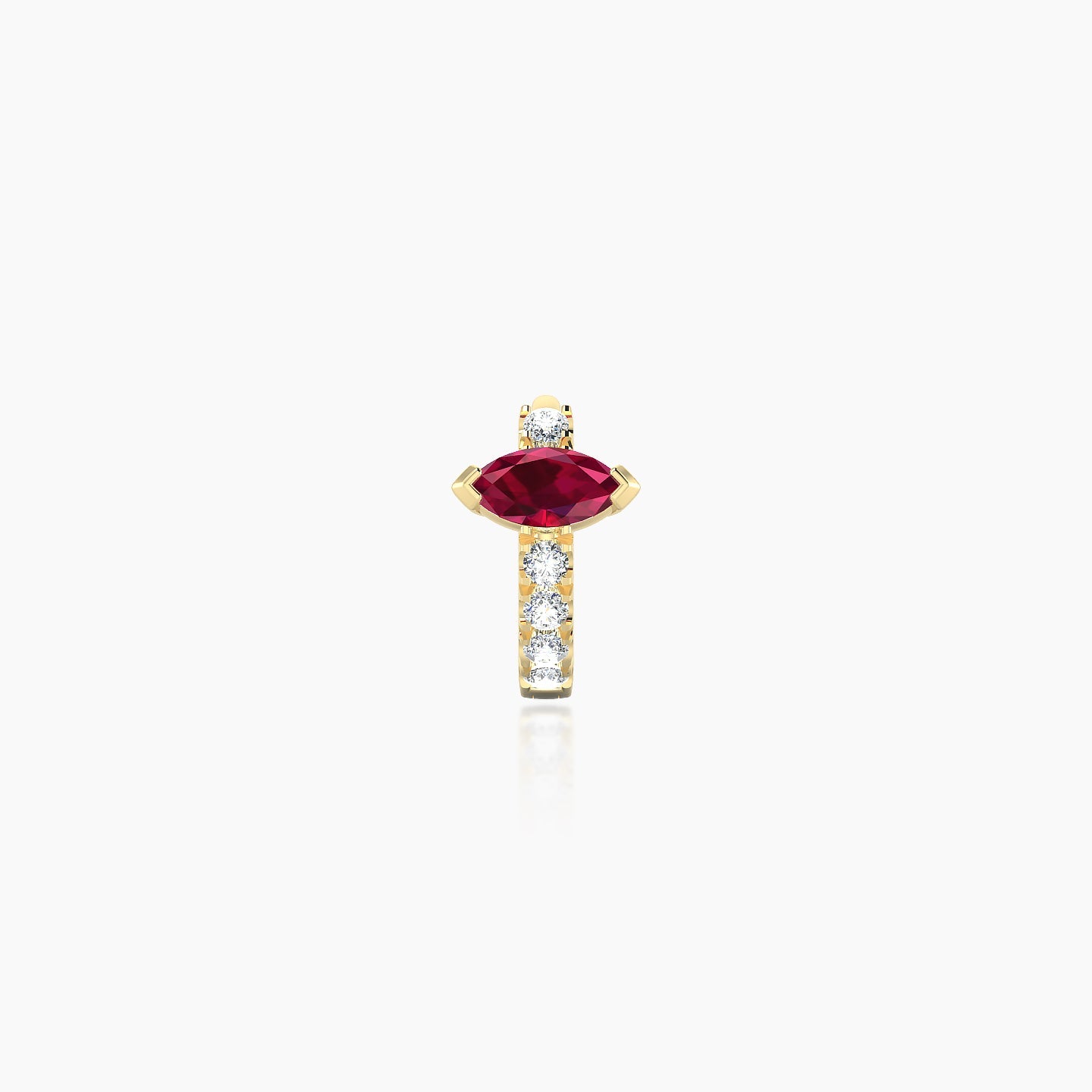 Rhea | 18k Yellow Gold 5 mm Ruby & Diamond Hoop Piercing