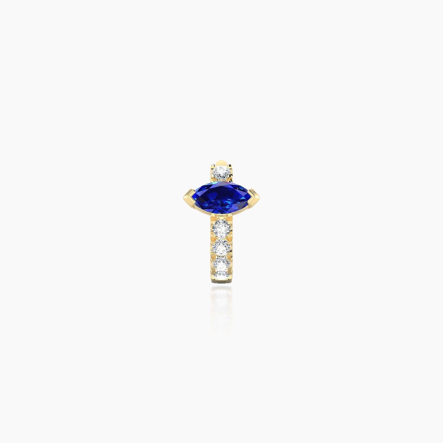 Rhea | 18k Yellow Gold 5 mm Sapphire & Diamond Hoop Piercing