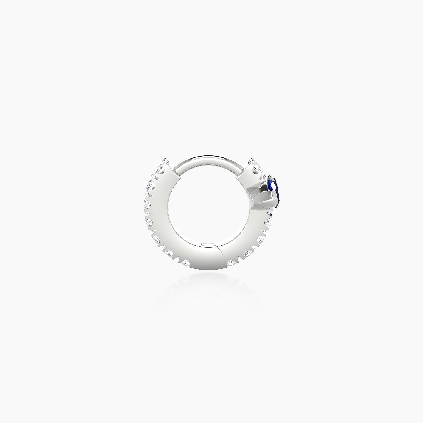 Rhea | 18k White Gold 5 mm Sapphire & Diamond Hoop Piercing