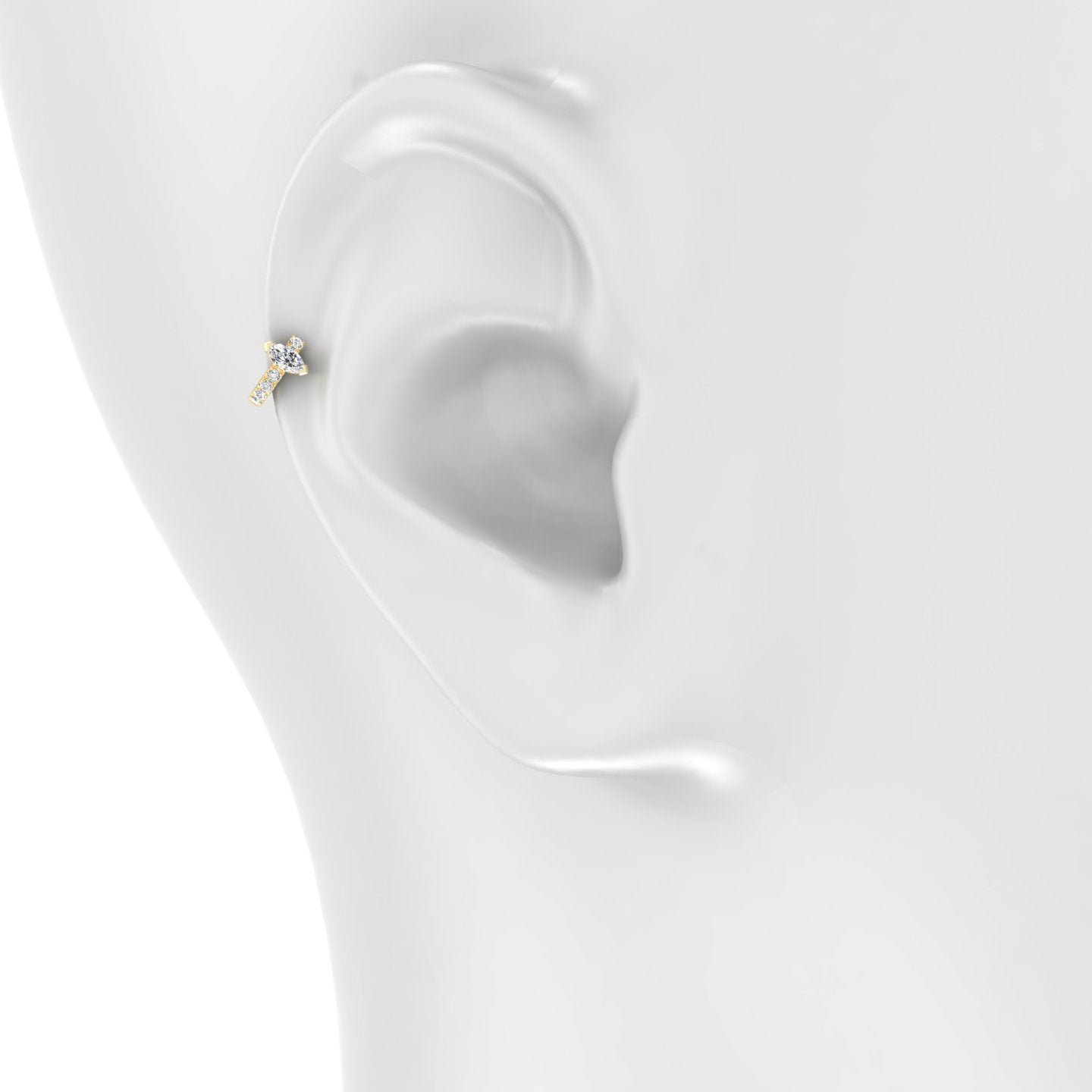 Rhea | 18k Yellow Gold 5 mm Diamond Hoop Piercing