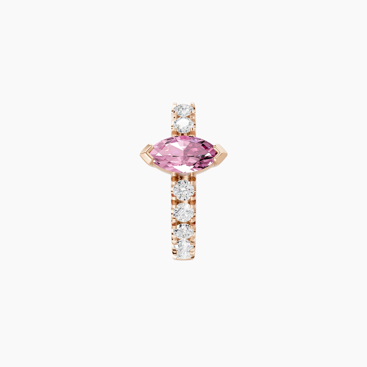 Rhea | 18k Rose Gold 6.5 mm Pink Sapphire & Diamond Hoop Piercing
