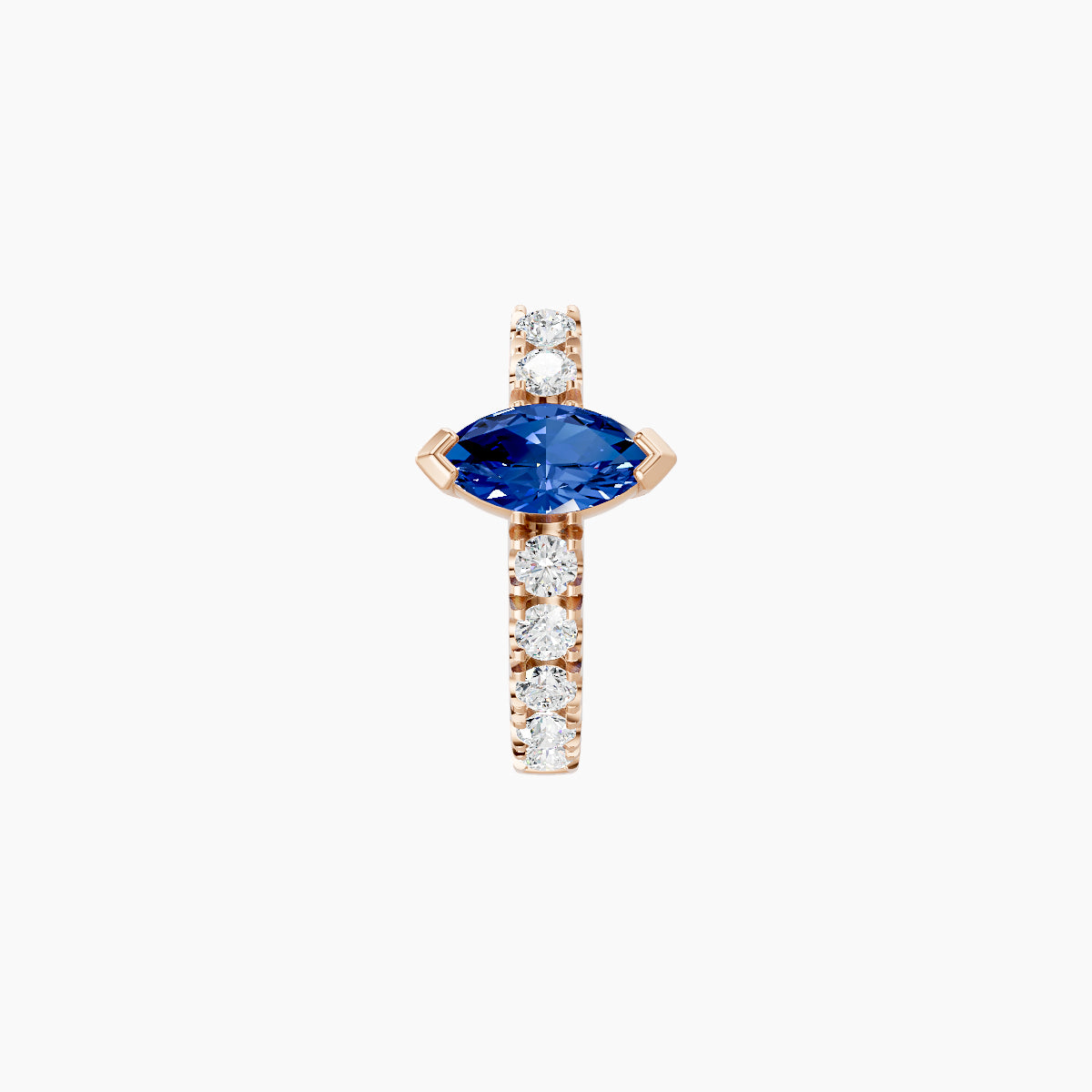 Rhea | 18k Rose Gold 6.5 mm Sapphire & Diamond Hoop Piercing
