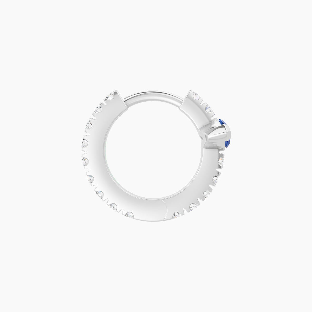 Rhea | 18k White Gold 6.5 mm Sapphire & Diamond Hoop Piercing