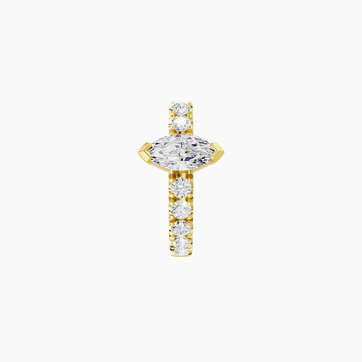 Rhea | 18k Yellow Gold 6.5 mm Diamond Hoop Piercing