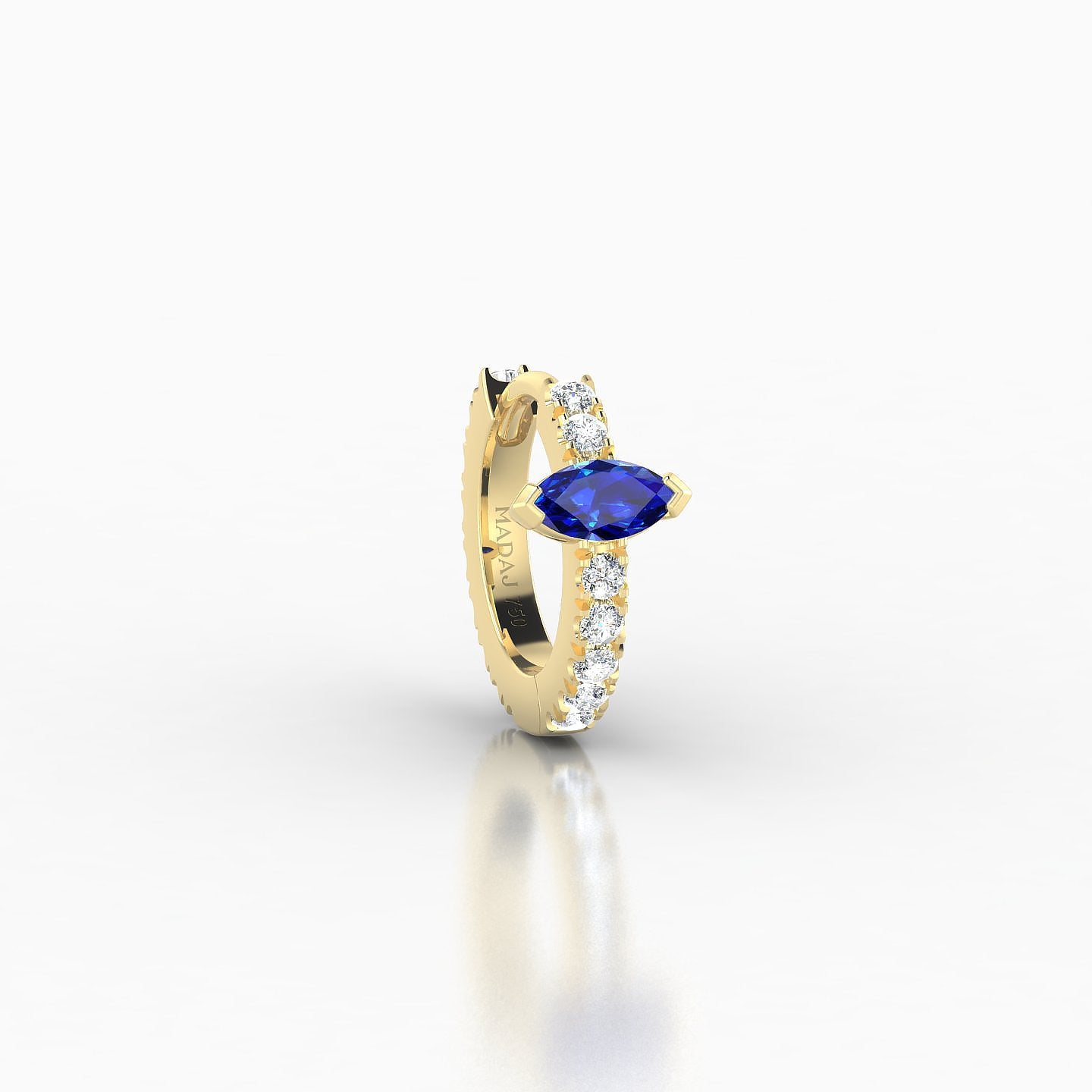 Rhea | 18k Yellow Gold 6.5 mm Sapphire & Diamond Hoop Piercing