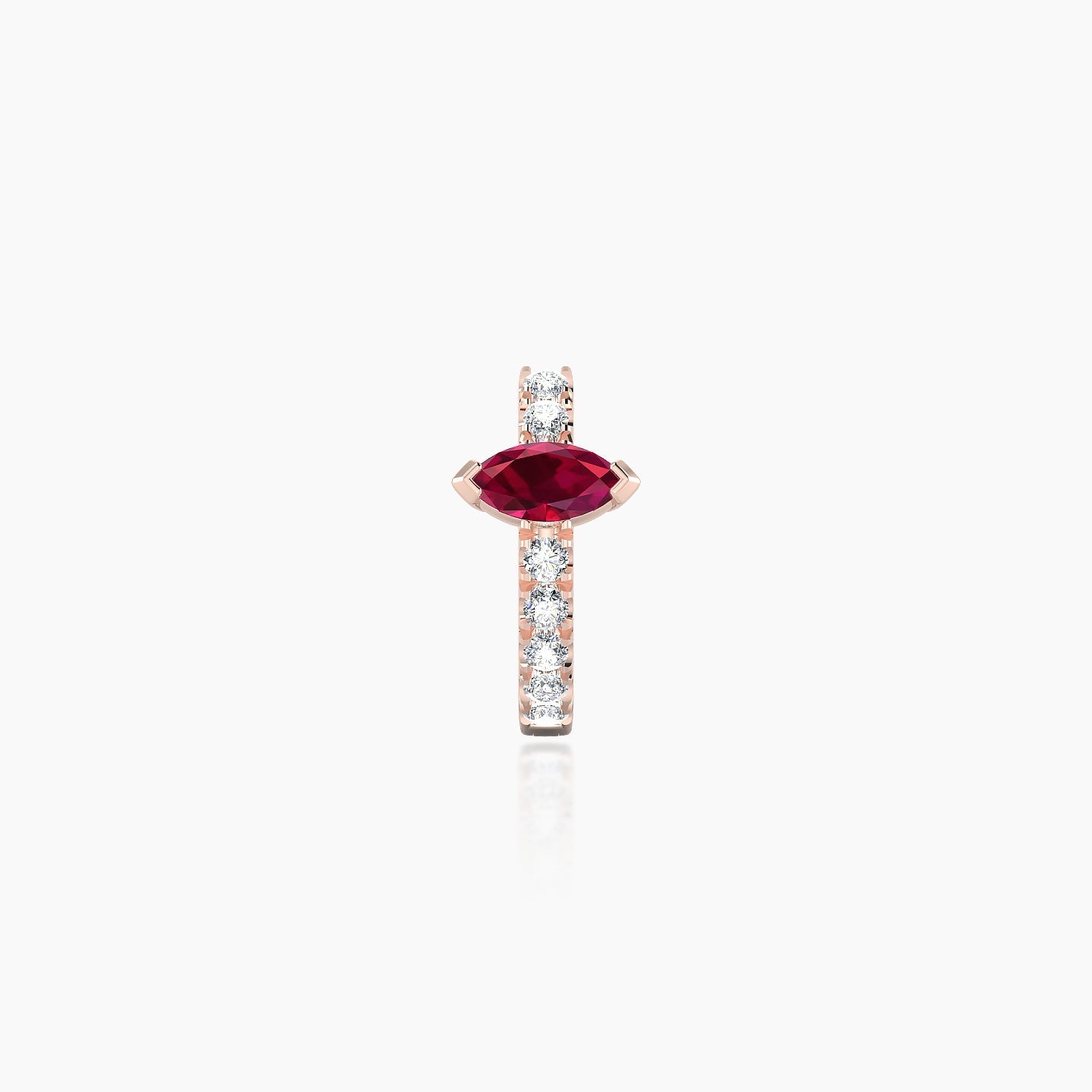 Rhea | 18k Rose Gold 6.5 mm Ruby & Diamond Hoop Piercing