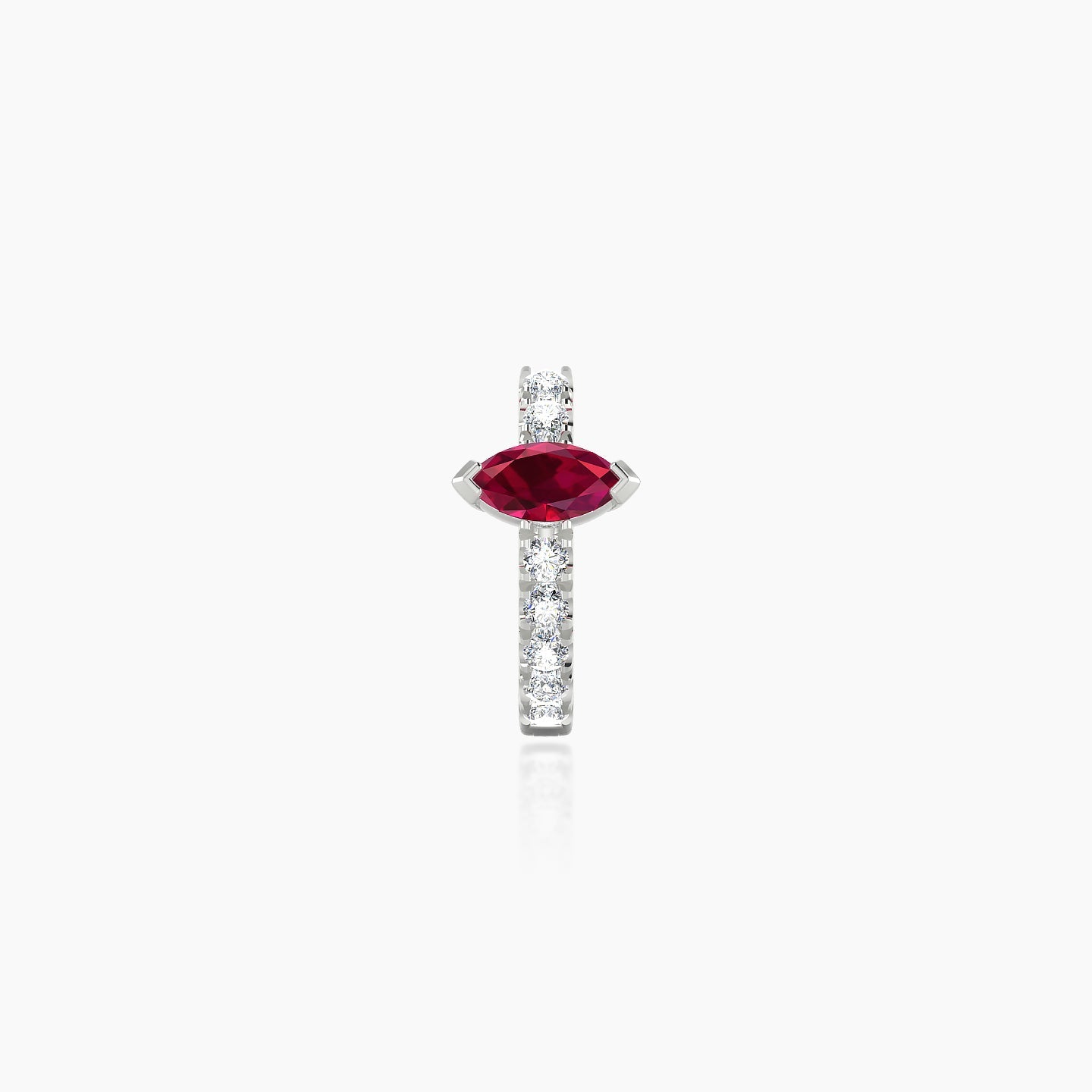 Rhea | 18k White Gold 6.5 mm Ruby & Diamond Hoop Piercing