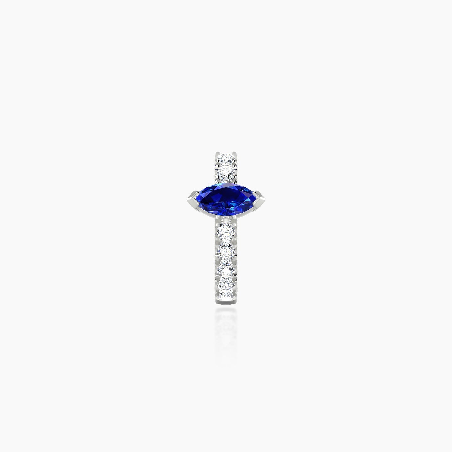 Rhea | 18k White Gold 6.5 mm Sapphire & Diamond Hoop Piercing