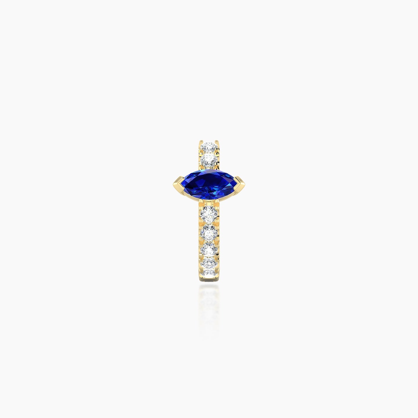 Rhea | 18k Yellow Gold 6.5 mm Sapphire & Diamond Hoop Piercing