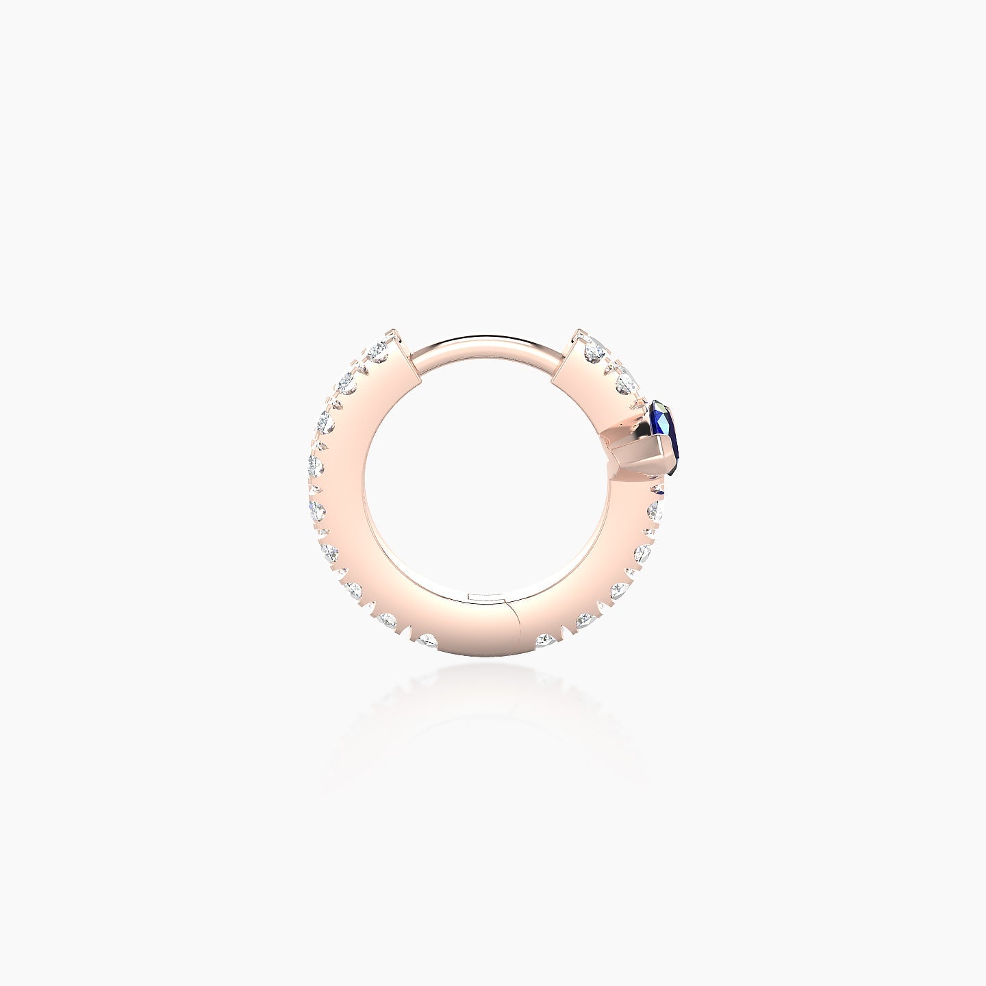 Rhea | 18k Rose Gold 6.5 mm Sapphire & Diamond Hoop Piercing