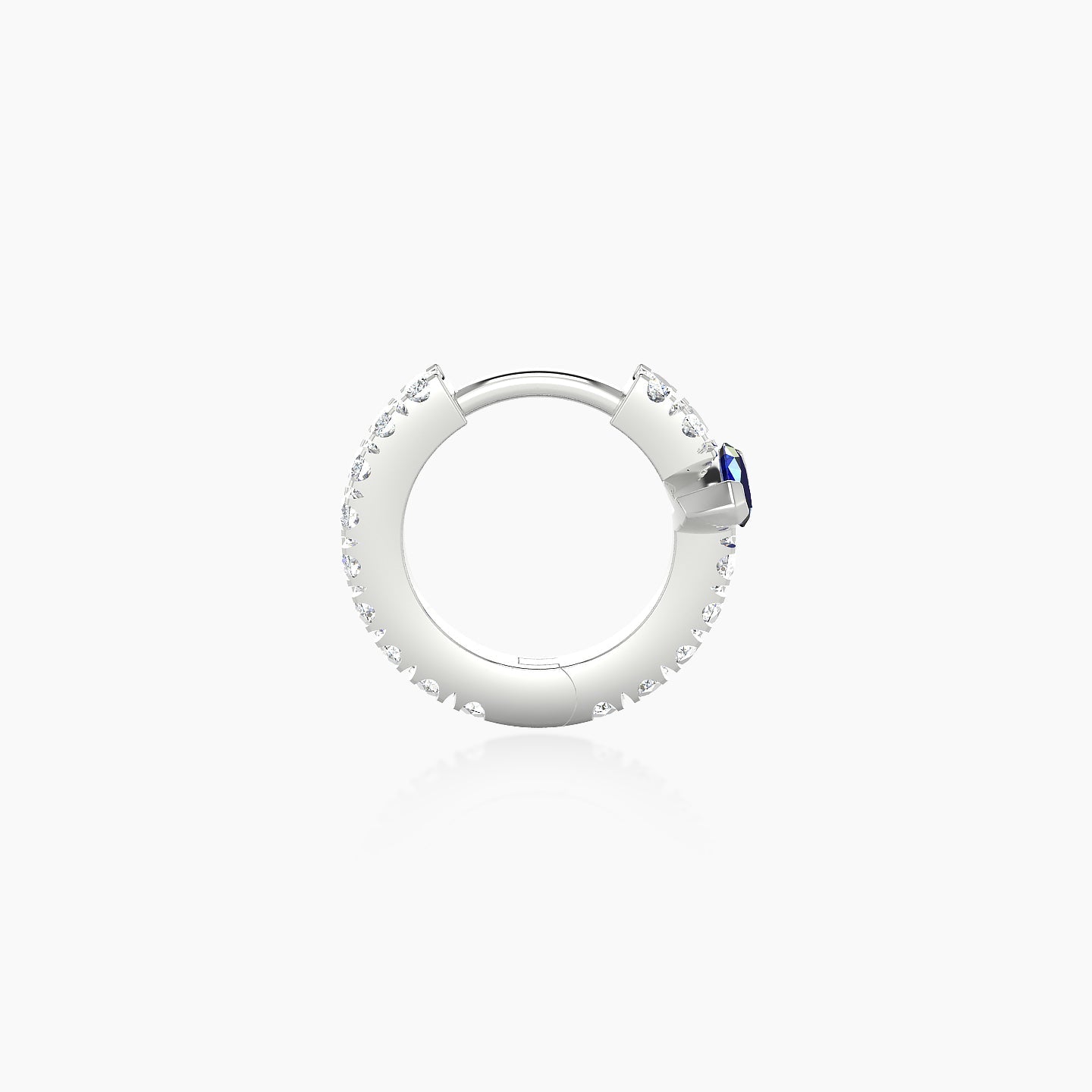 Rhea | 18k White Gold 6.5 mm Sapphire & Diamond Hoop Piercing