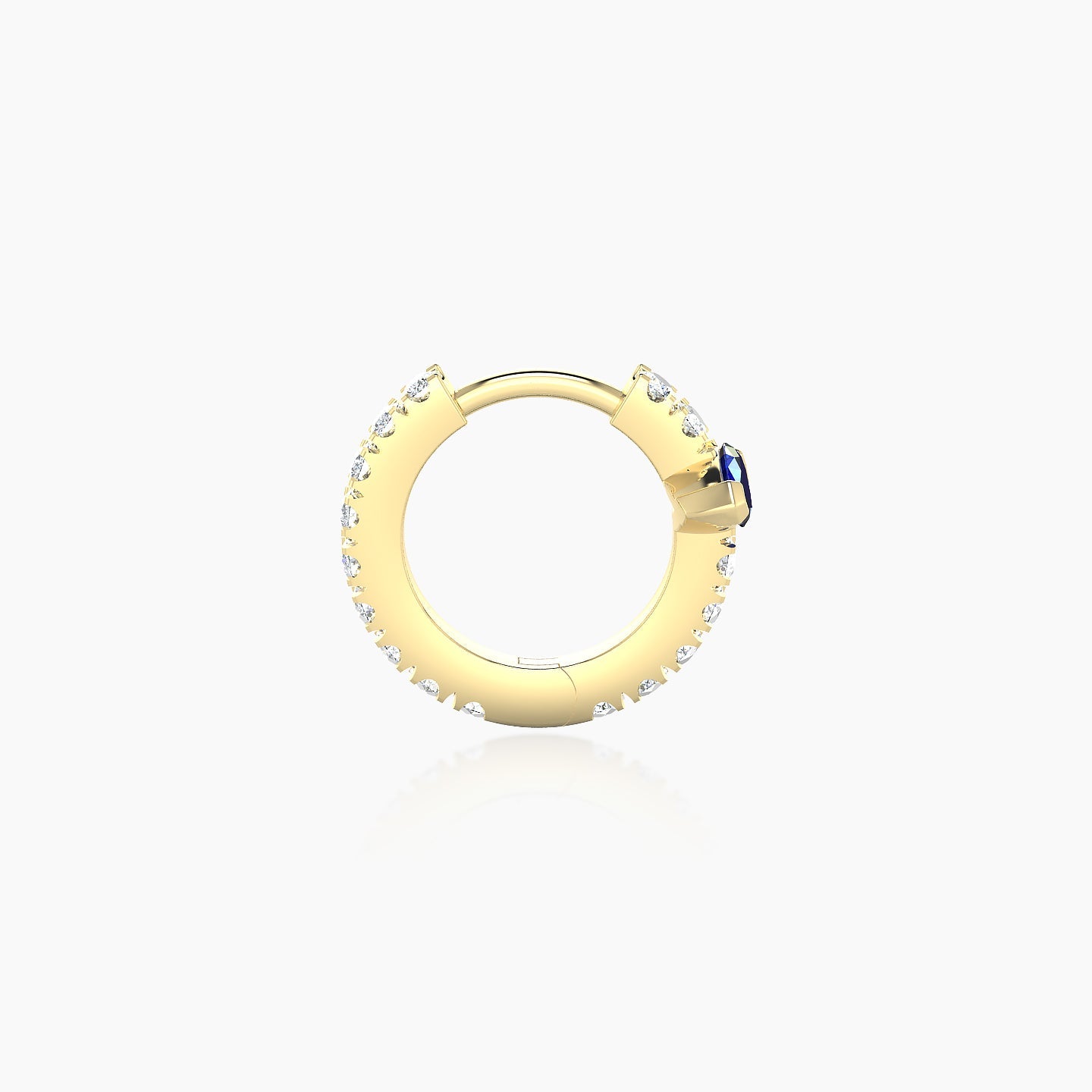 Rhea | 18k Yellow Gold 6.5 mm Sapphire & Diamond Hoop Piercing