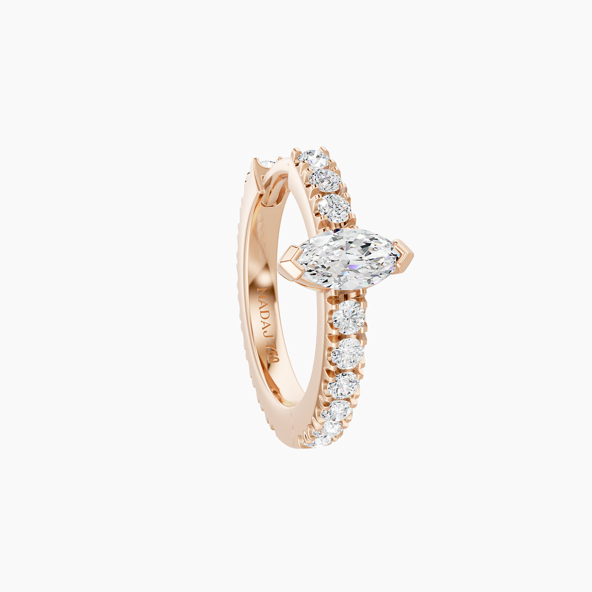Rhea | 18k Rose Gold 8 mm Diamond Hoop Piercing