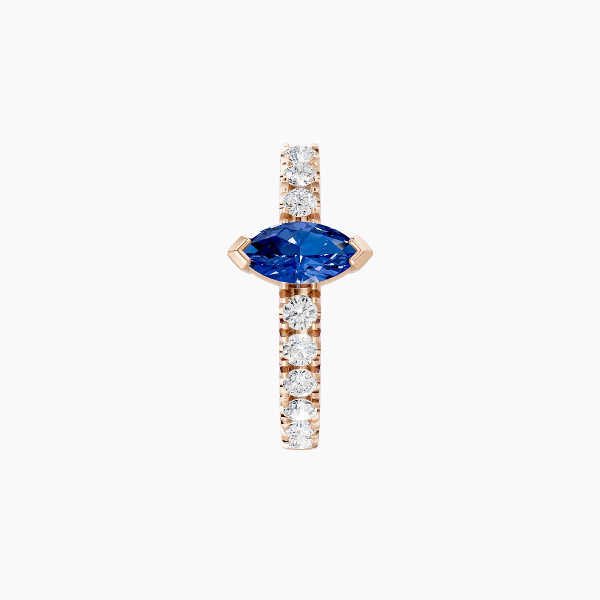 Rhea | 18k Rose Gold 8 mm Sapphire & Diamond Hoop Piercing