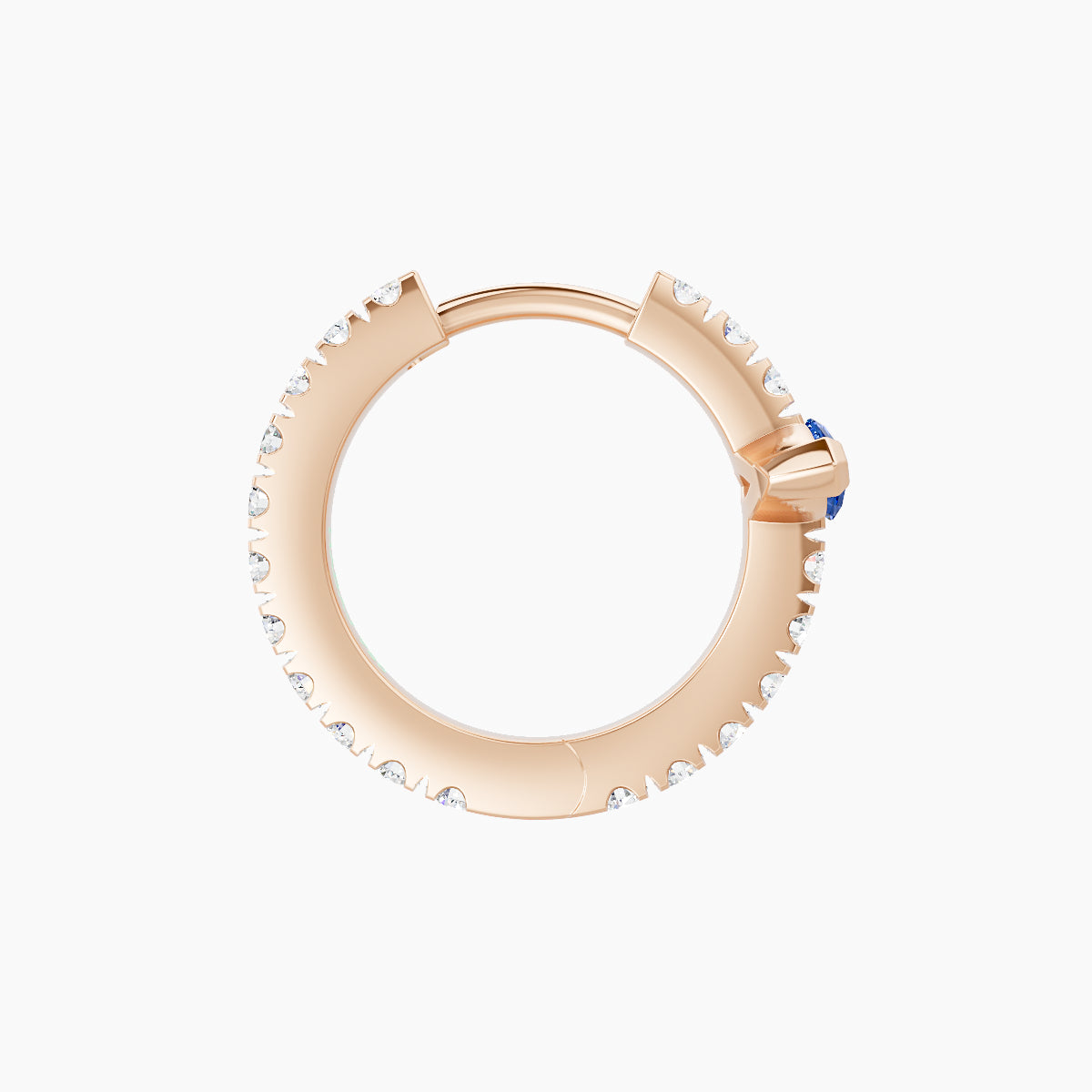Rhea | 18k Rose Gold 8 mm Sapphire & Diamond Hoop Piercing
