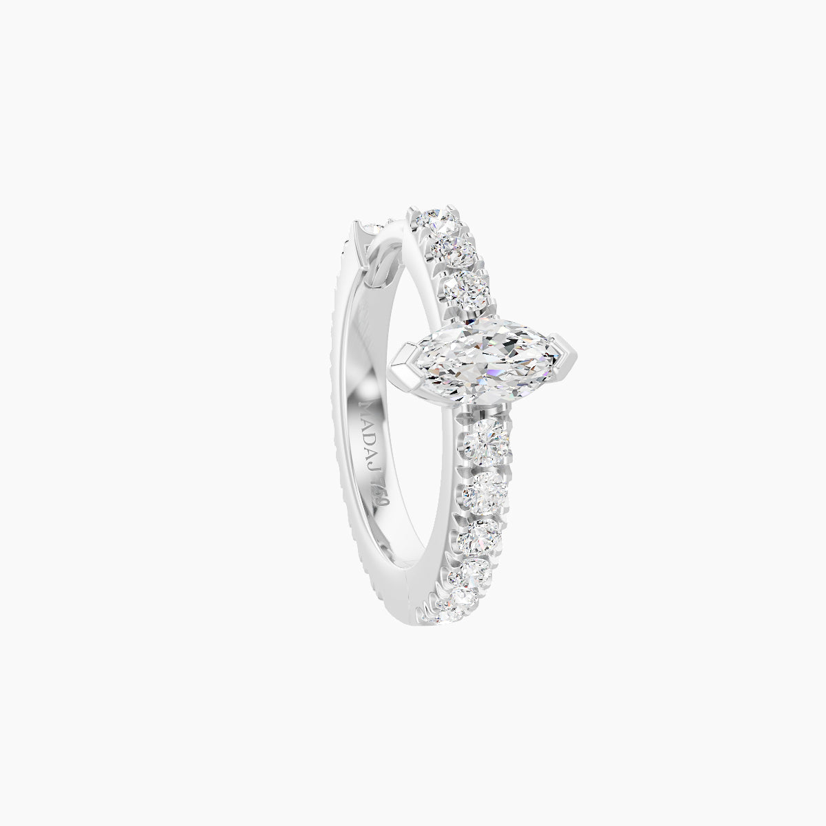 Rhea | 18k White Gold 8 mm Diamond Hoop Piercing