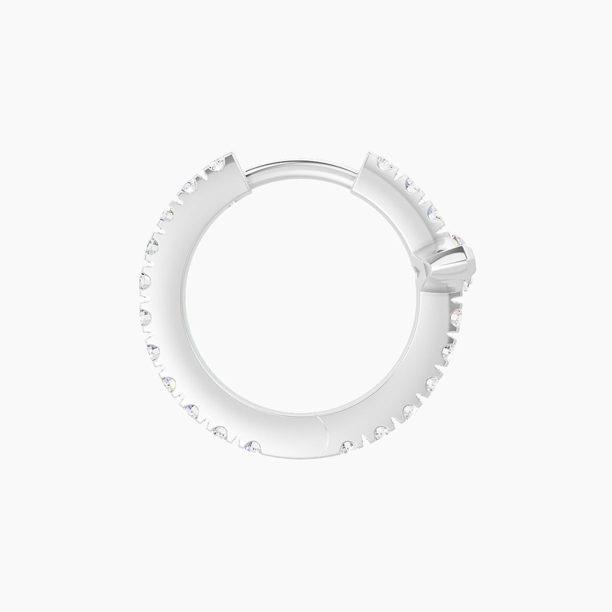 Rhea | 18k White Gold 8 mm Diamond Hoop Piercing