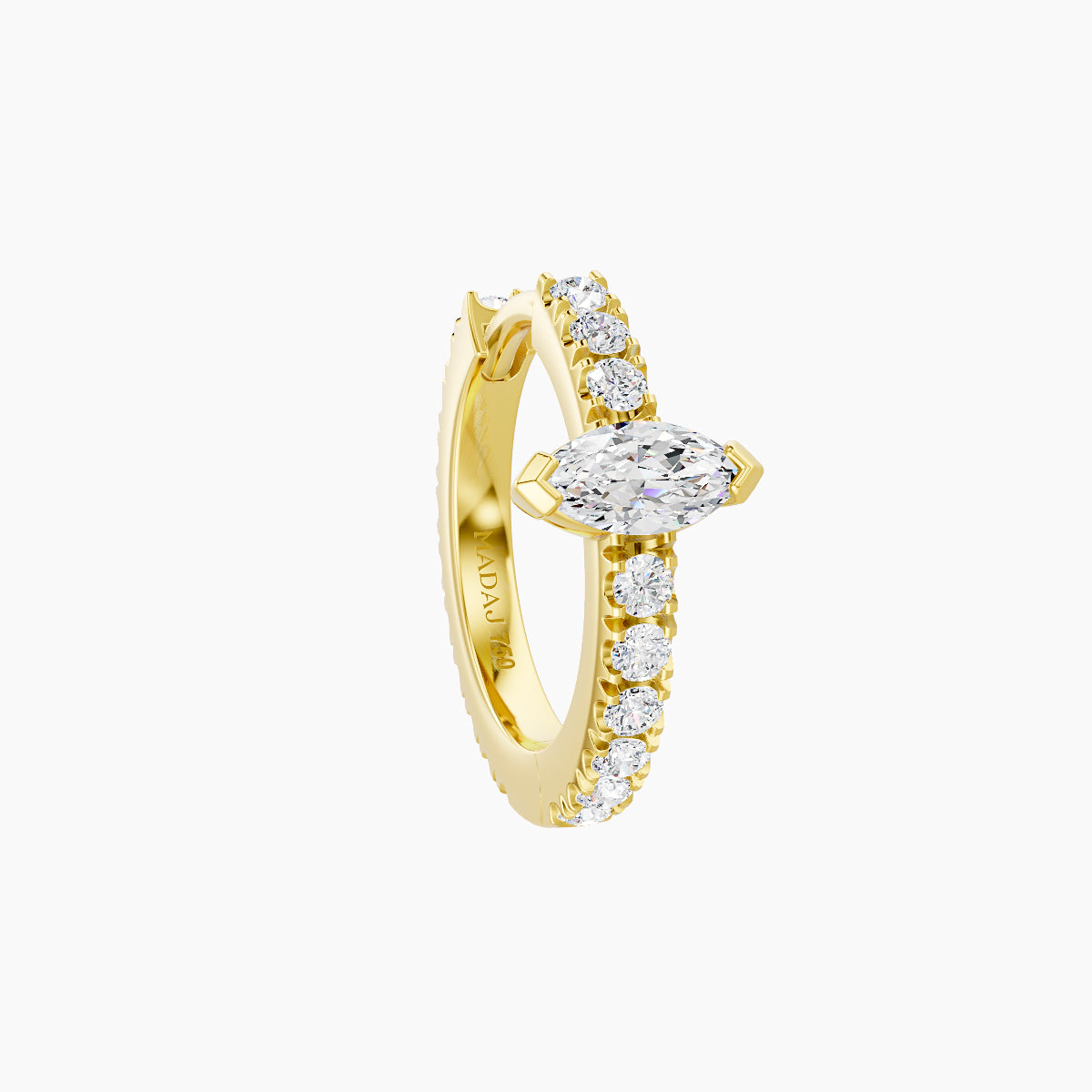 Rhea | 18k Yellow Gold 8 mm Diamond Hoop Piercing