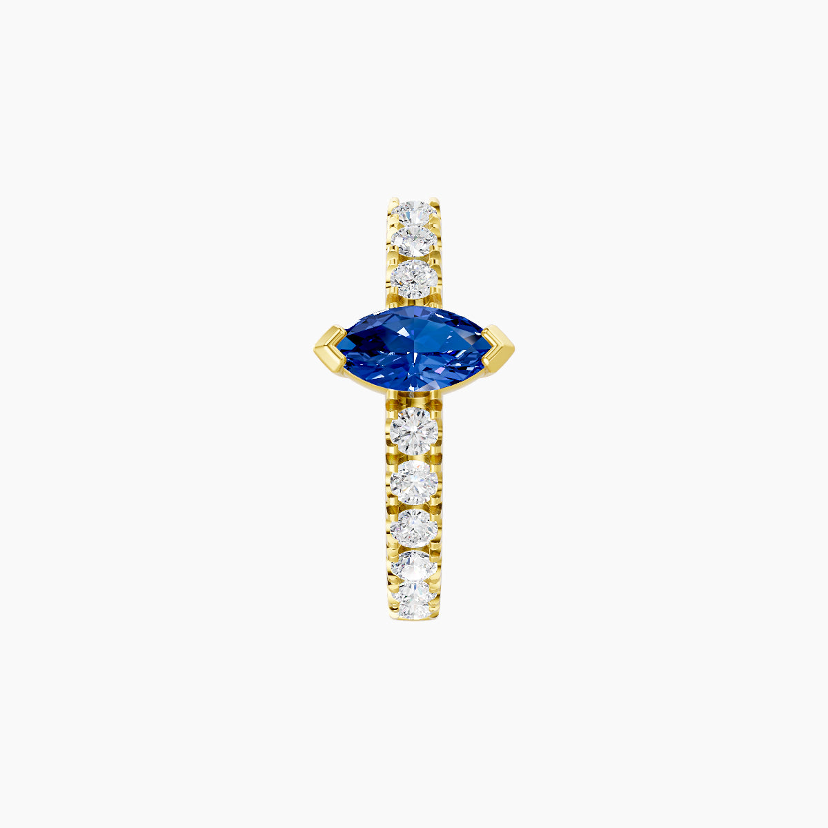 Rhea | 18k Yellow Gold 8 mm Sapphire & Diamond Hoop Piercing