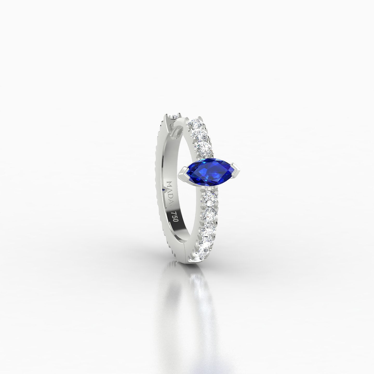 Rhea | 18k White Gold 8 mm Sapphire & Diamond Hoop Piercing