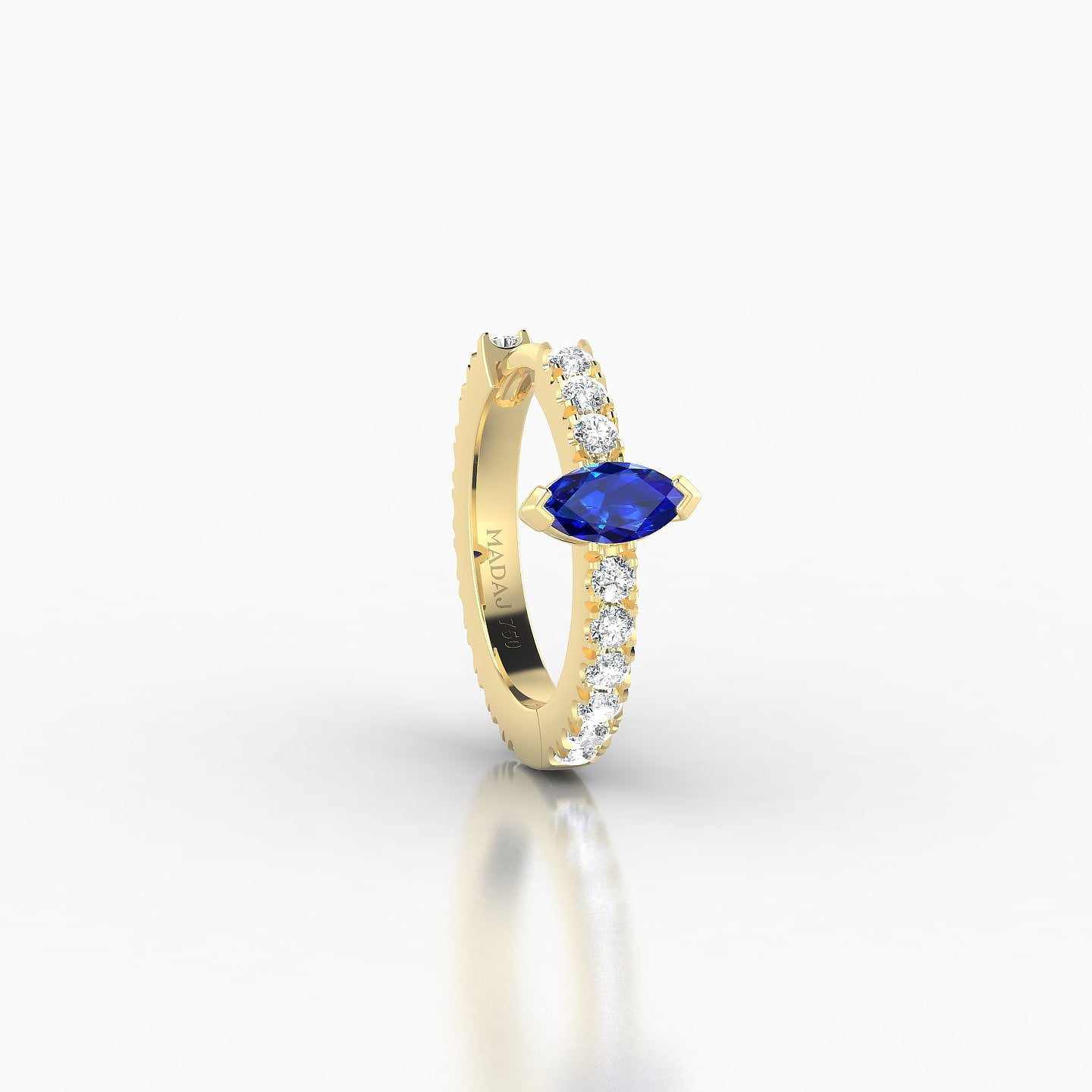 Rhea | 18k Yellow Gold 8 mm Sapphire & Diamond Hoop Piercing