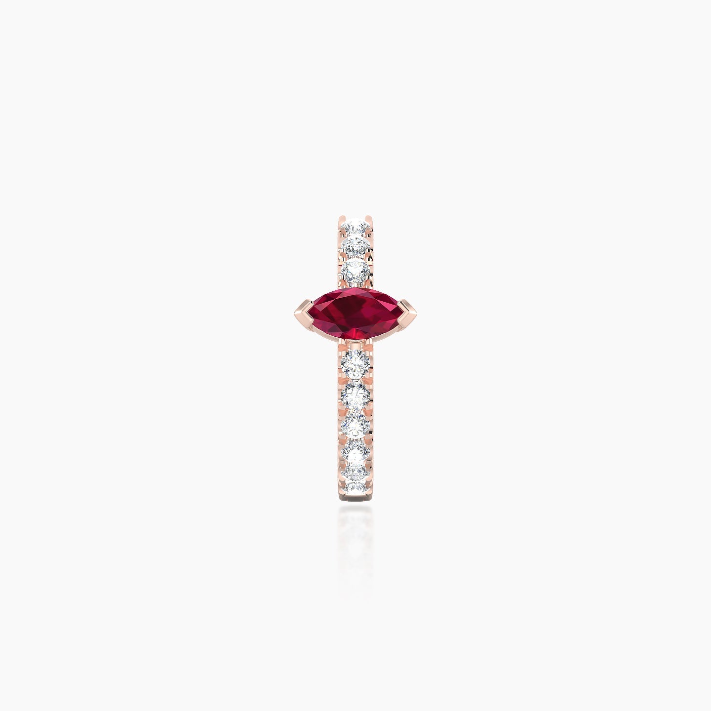 Rhea | 18k Rose Gold 8 mm Ruby & Diamond Hoop Piercing