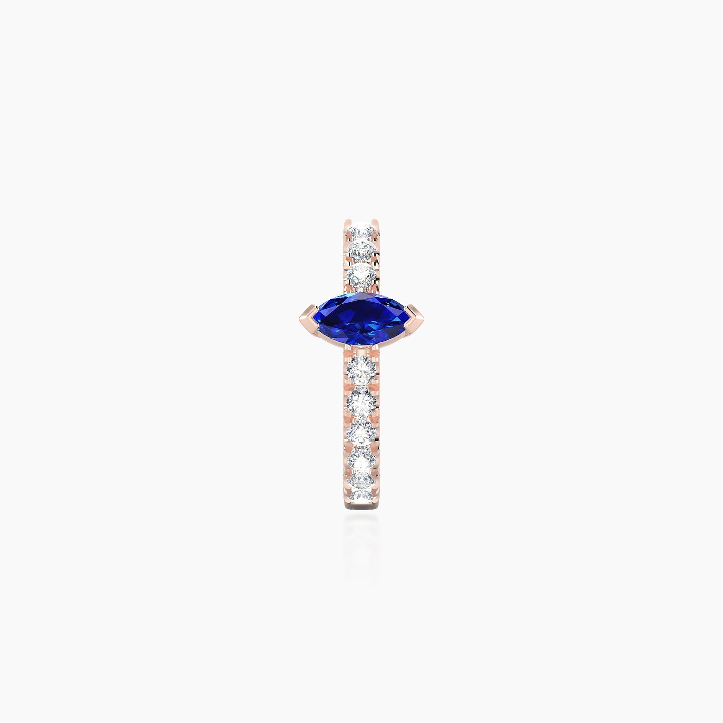 Rhea | 18k Rose Gold 8 mm Sapphire & Diamond Hoop Piercing