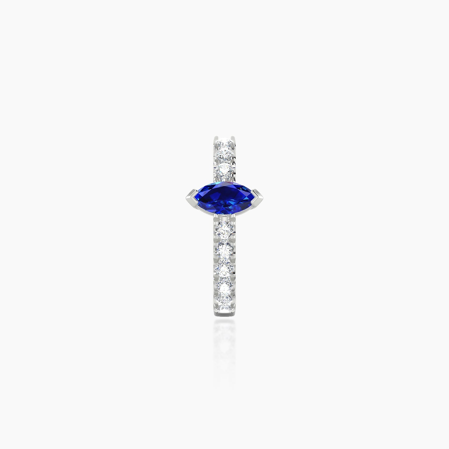 Rhea | 18k White Gold 8 mm Sapphire & Diamond Hoop Piercing