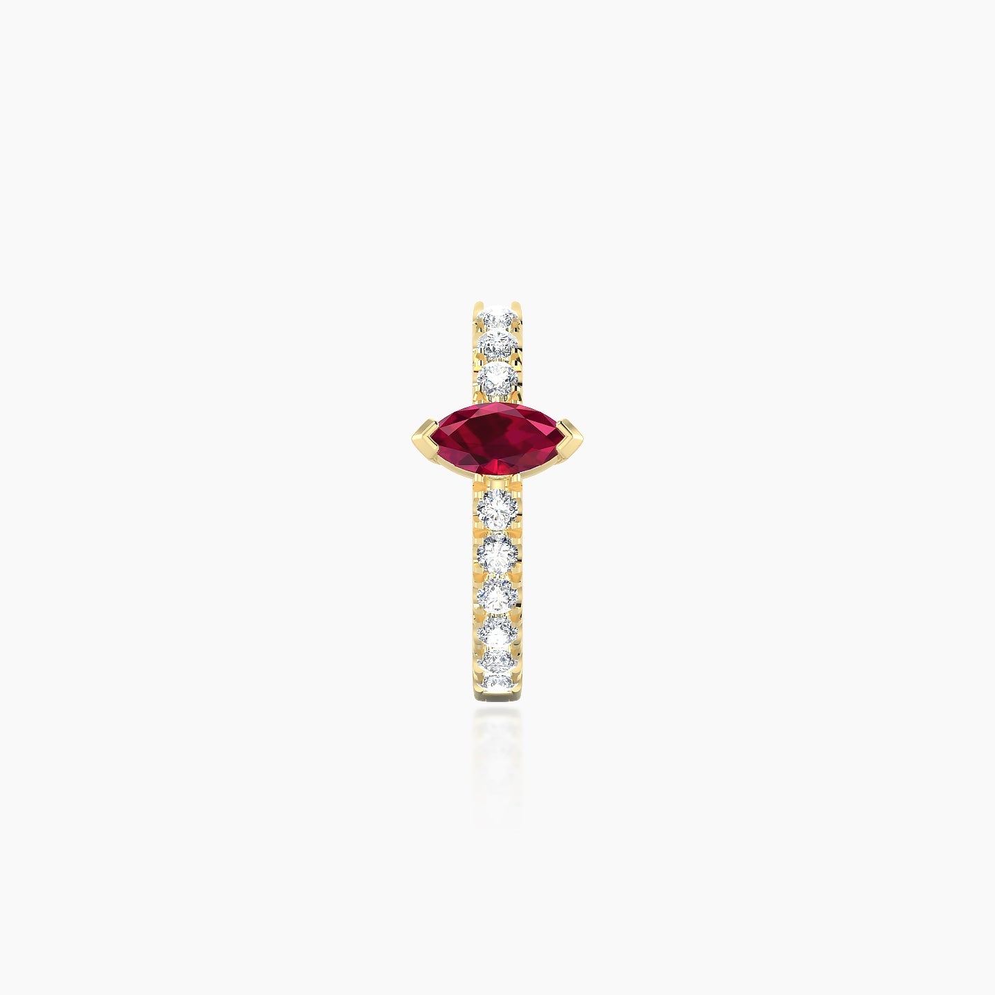 Rhea | 18k Yellow Gold 8 mm Ruby & Diamond Hoop Piercing