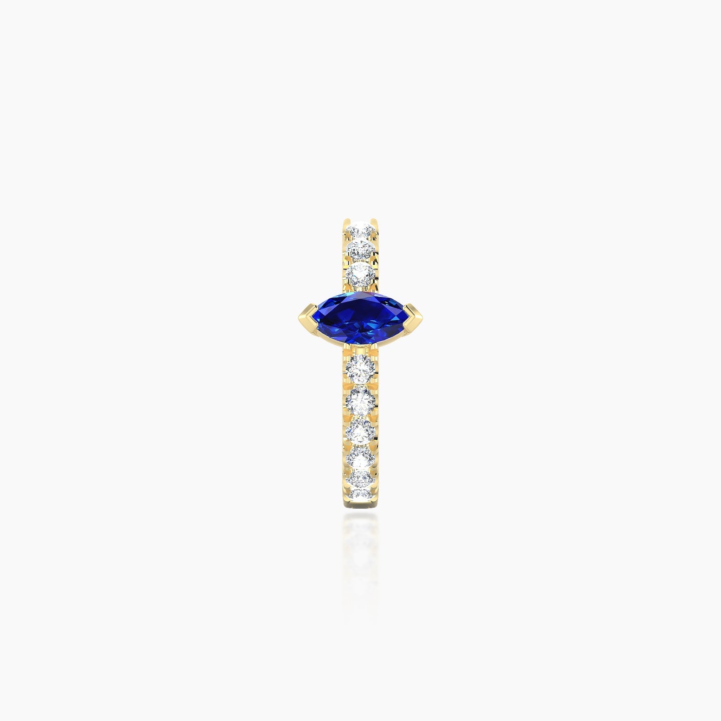 Rhea | 18k Yellow Gold 8 mm Sapphire & Diamond Hoop Piercing