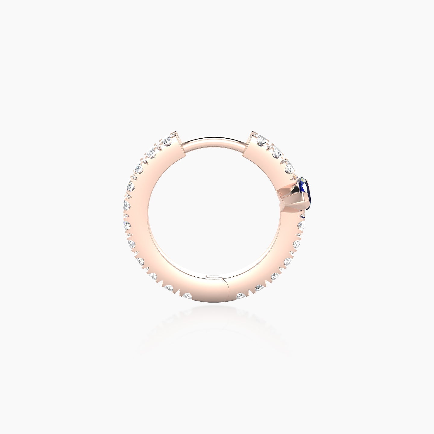 Rhea | 18k Rose Gold 8 mm Sapphire & Diamond Hoop Piercing