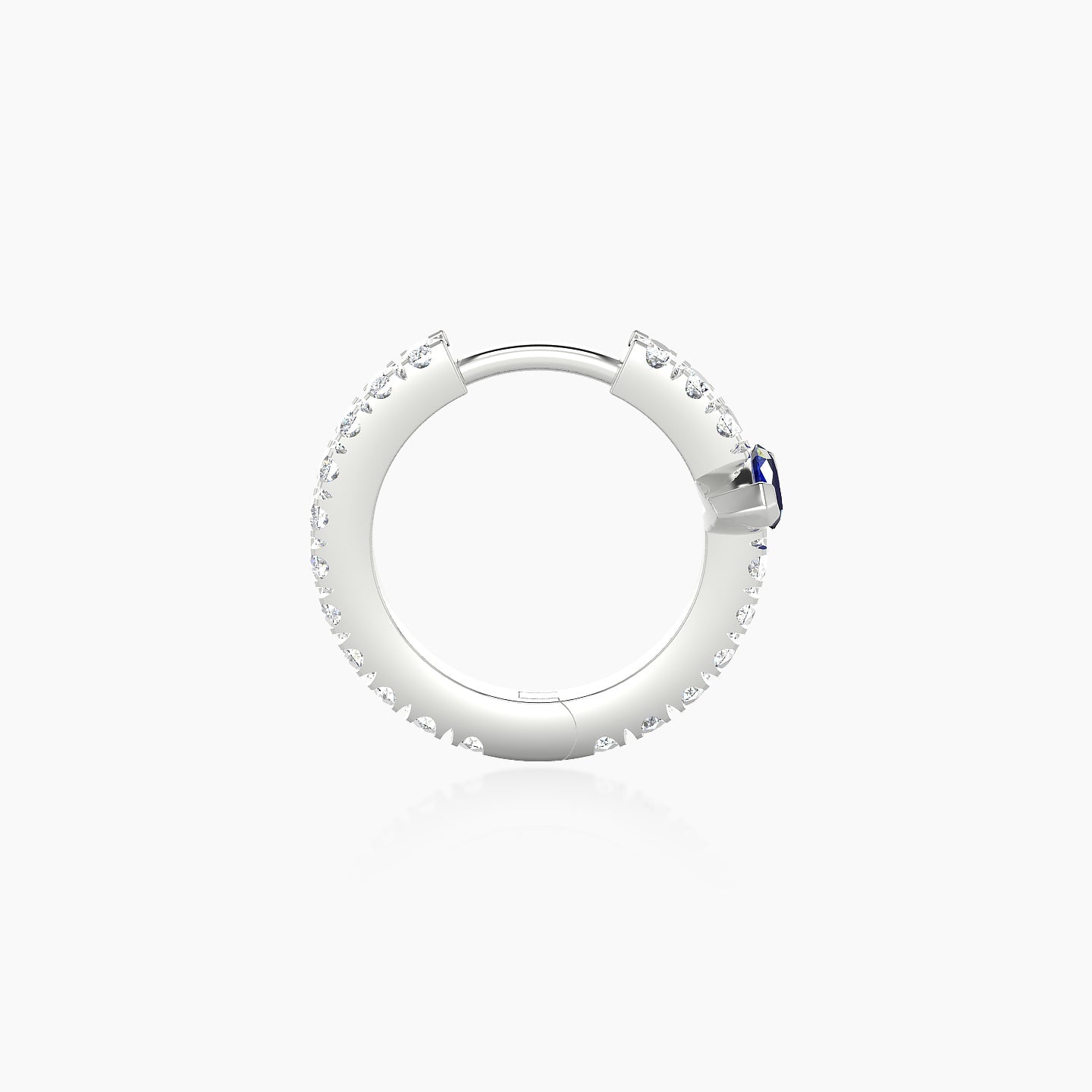 Rhea | 18k White Gold 8 mm Sapphire & Diamond Hoop Piercing