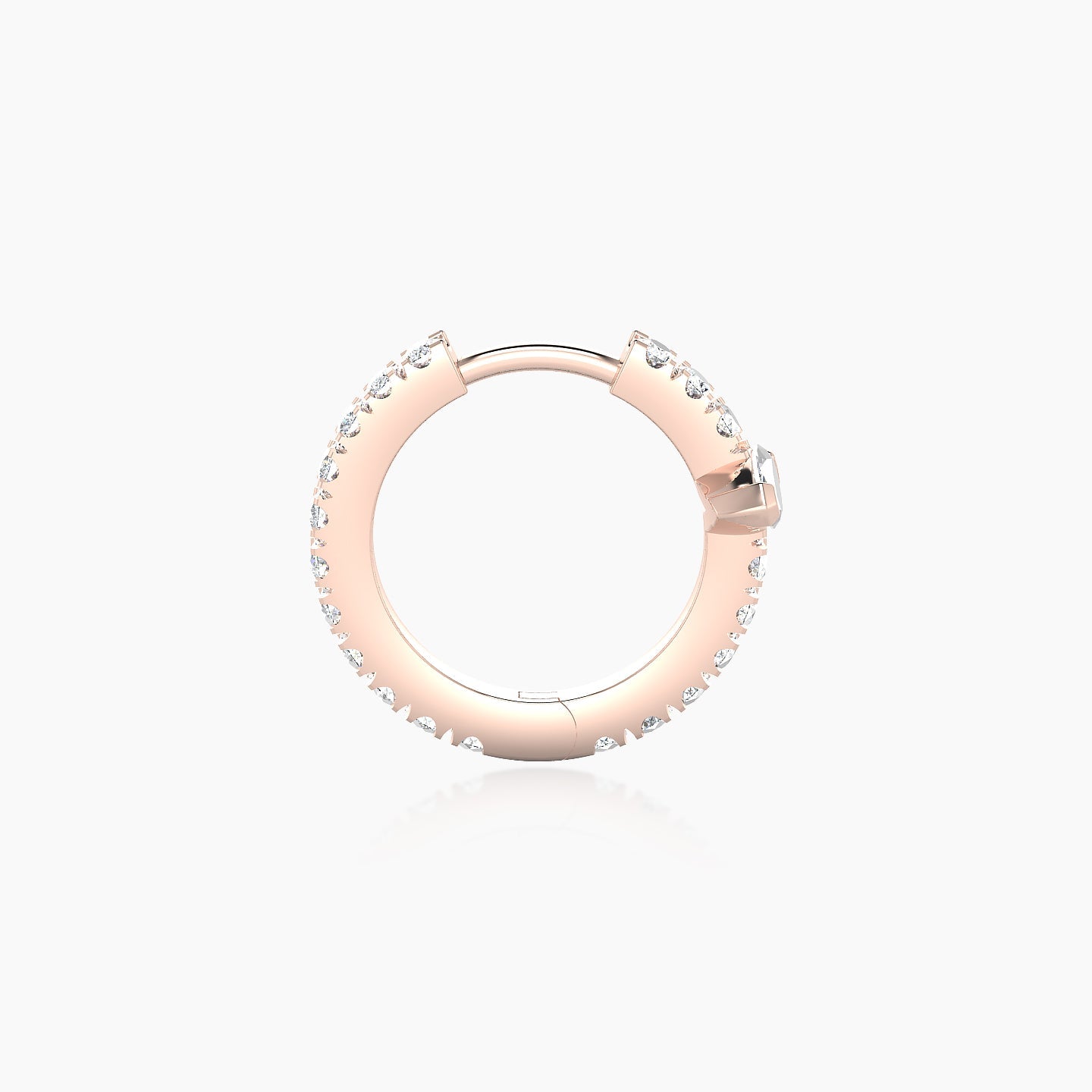 Rhea | 18k Rose Gold 8 mm Diamond Nose Ring Piercing