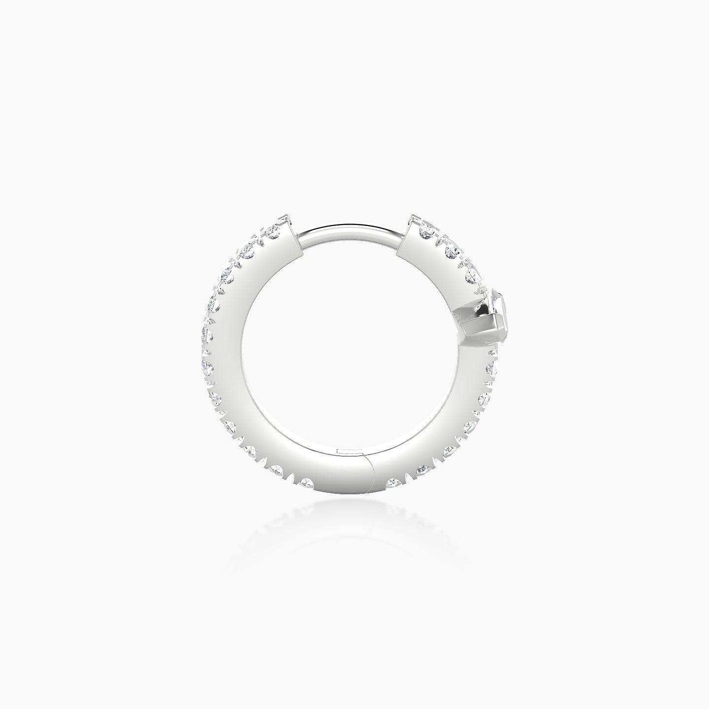 Rhea | 18k White Gold 8 mm Diamond Nose Ring Piercing