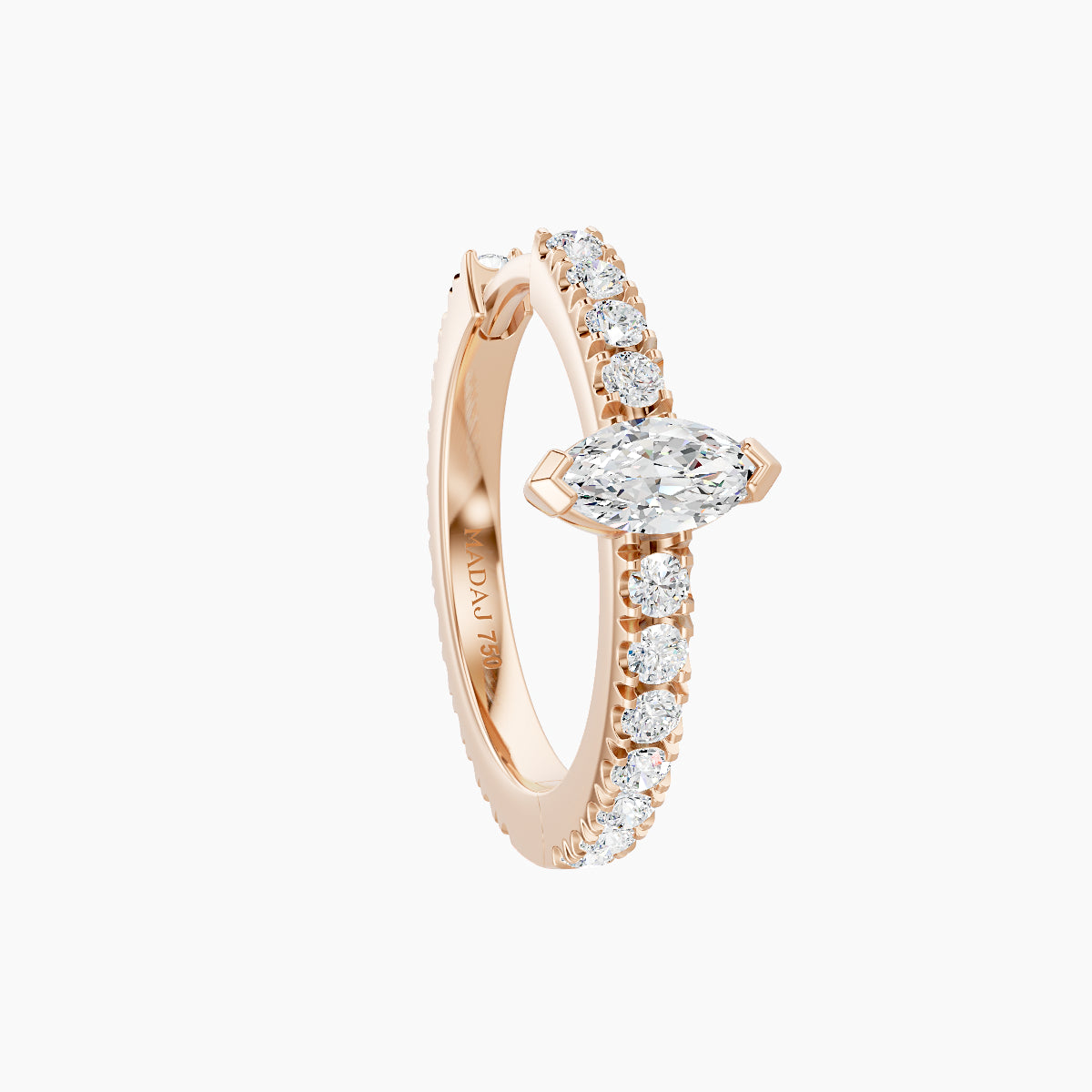 Rhea | 18k Rose Gold 9.5 mm Diamond Hoop Piercing