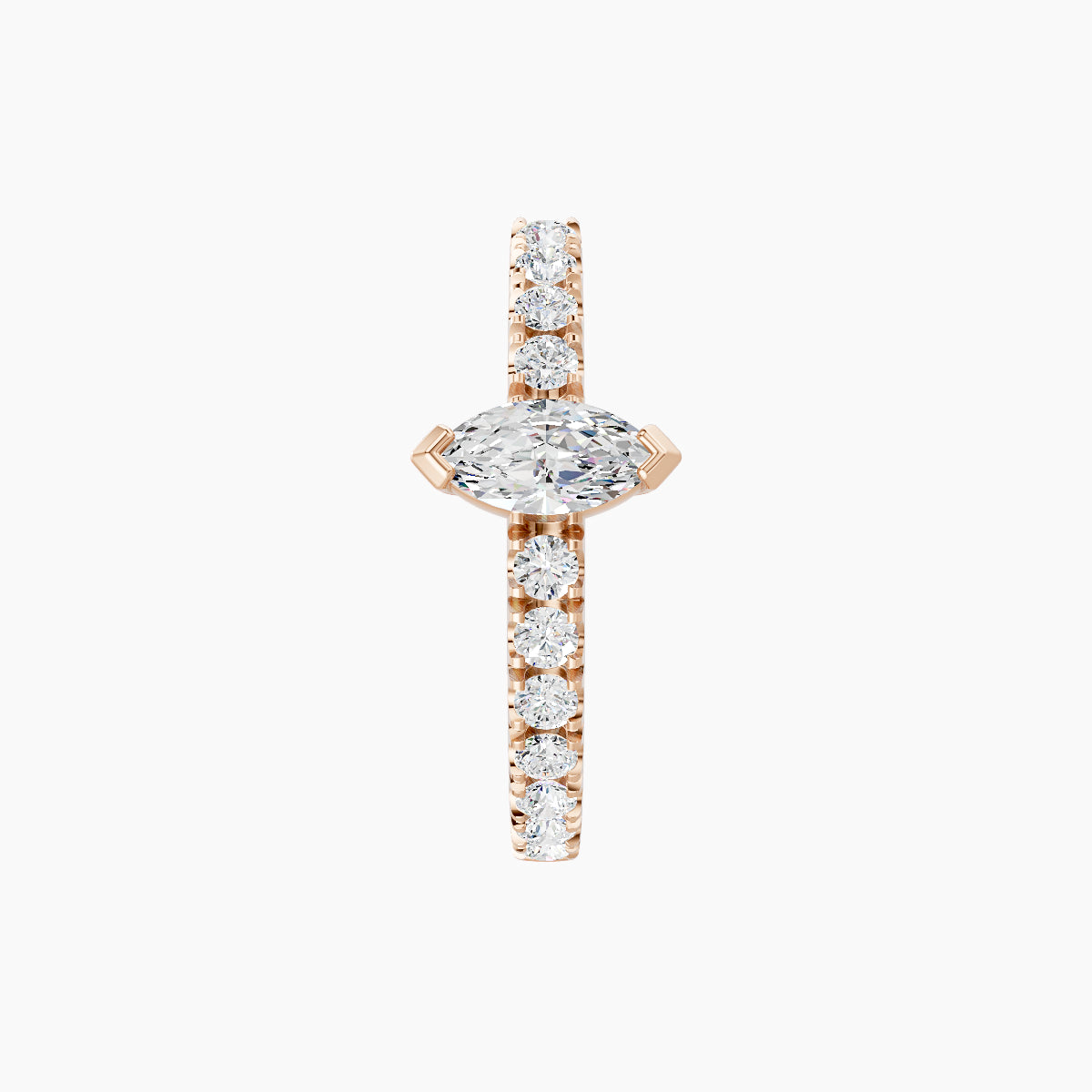 Rhea | 18k Rose Gold 9.5 mm Diamond Hoop Piercing