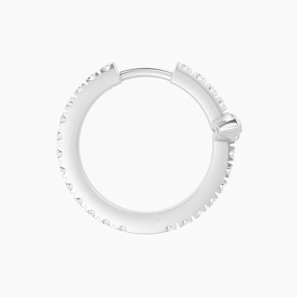 Rhea | 18k White Gold 9.5 mm Diamond Hoop Piercing