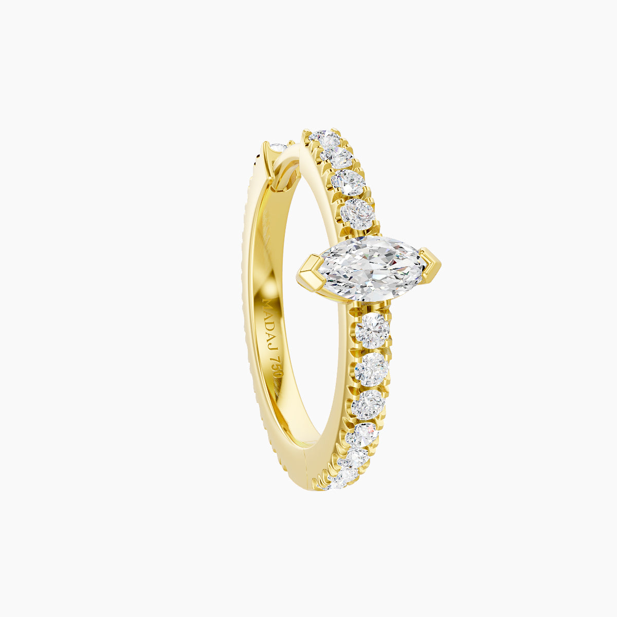 Rhea | 18k Yellow Gold 9.5 mm Diamond Hoop Piercing