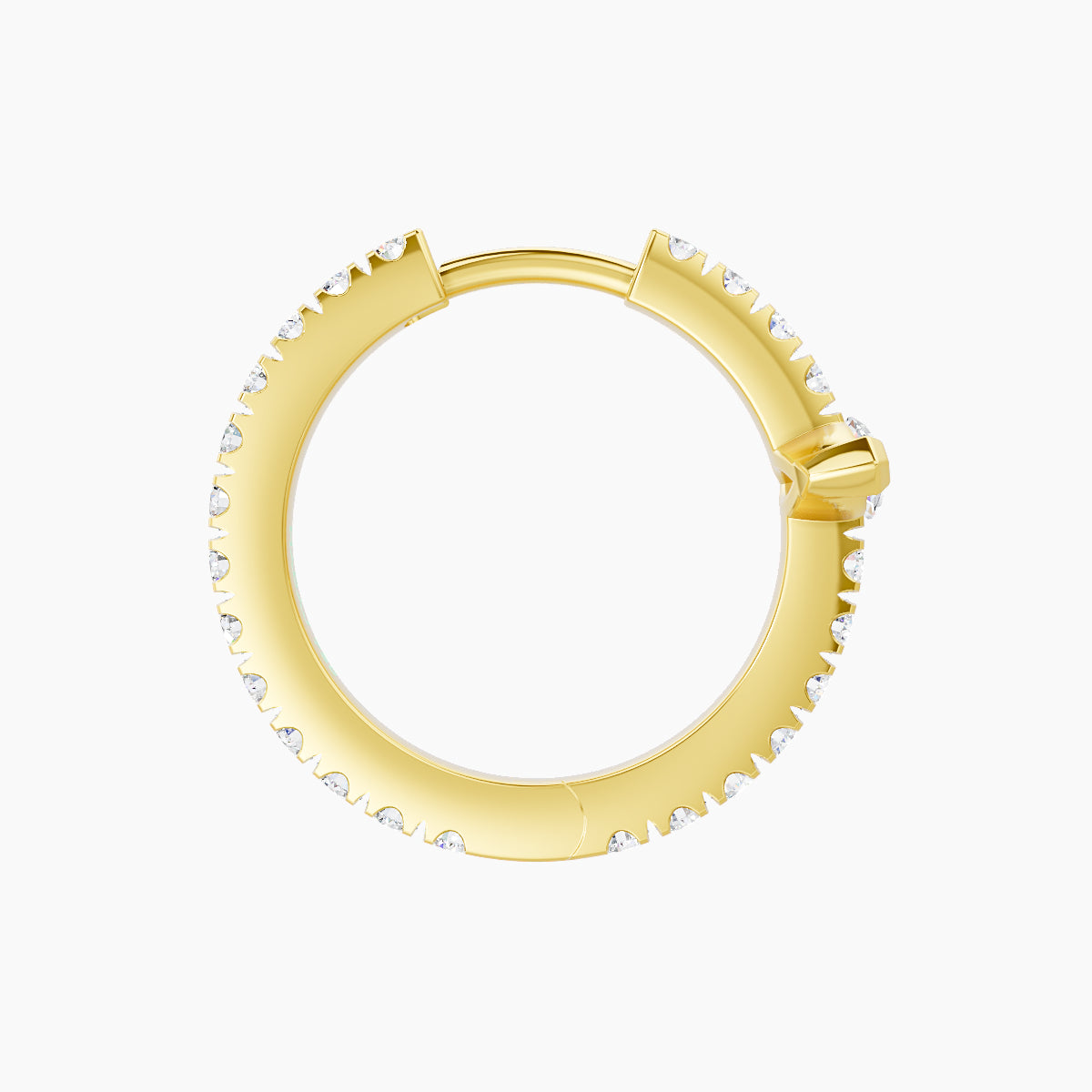 Rhea | 18k Yellow Gold 9.5 mm Diamond Hoop Piercing
