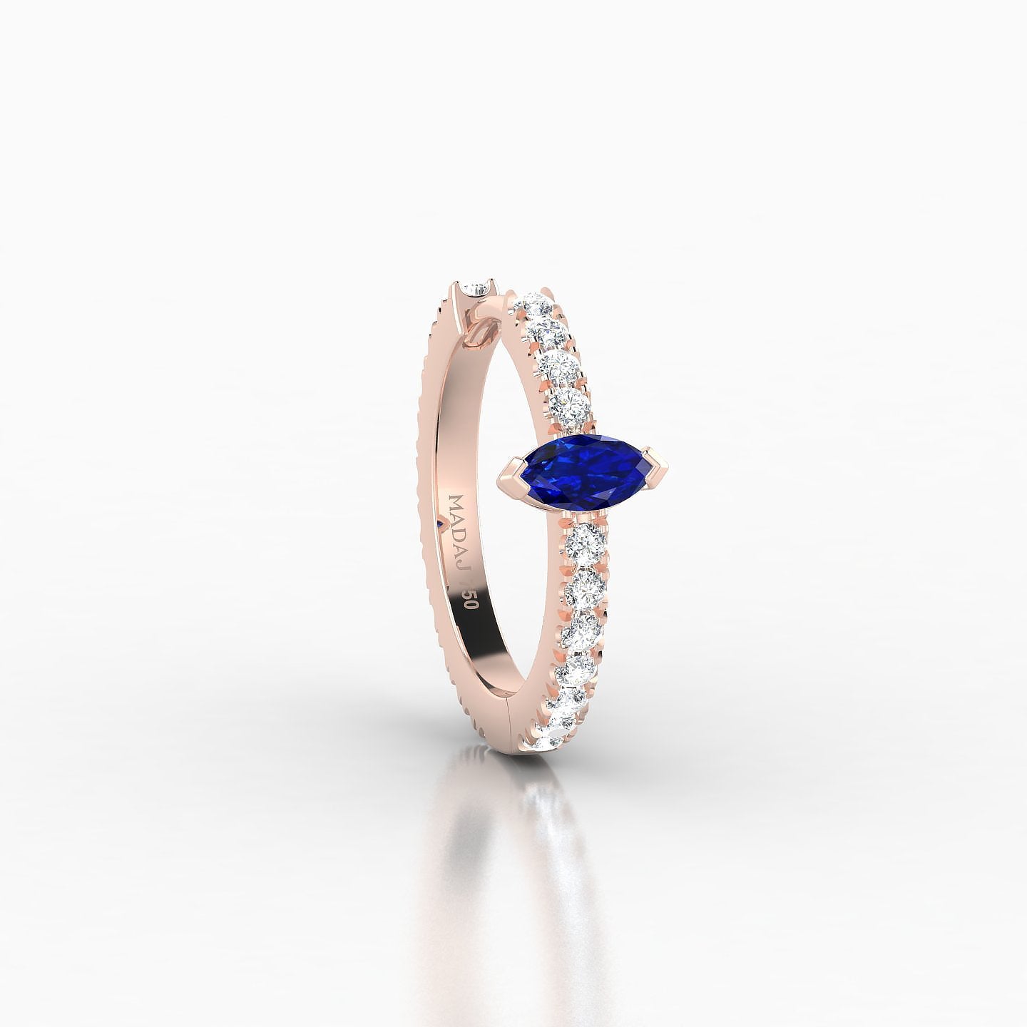 Rhea | 18k Rose Gold 9.5 mm Sapphire & Diamond Hoop Piercing