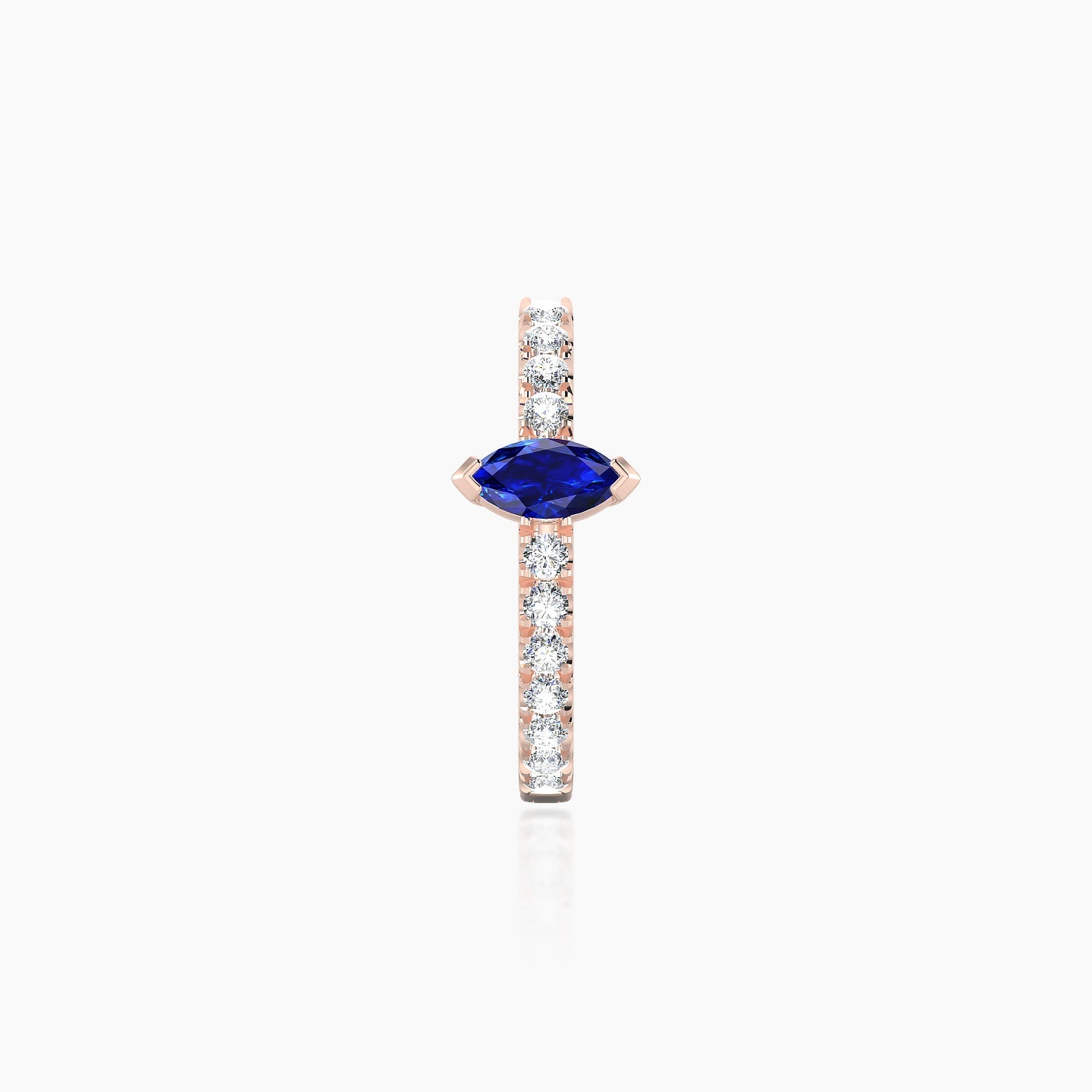 Rhea | 18k Rose Gold 9.5 mm Sapphire & Diamond Hoop Piercing